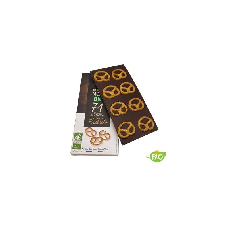 Tablette chocolat noir et bretzels BIO - 100g