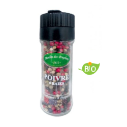 Poivre aux 4 baies Bio en moulin - 40g